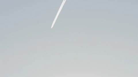 Plane Leaves A Trace In The Sky Stock Footage 32747657