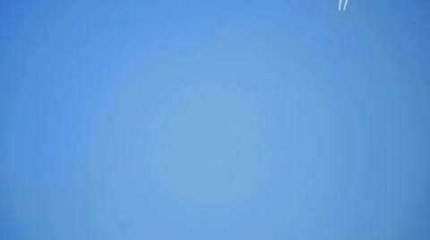 Plane leaves the track in blue sky 스톡 동영상 12396848