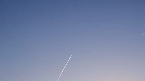 Plane Leaves A Trail Stock Footage 50497027