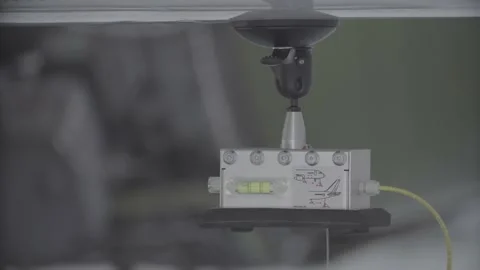 The plane is lifted hydraulically to replace the landing gear Stock Footage 165249760