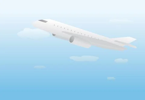Plane lifting off / flying Stock Illustration