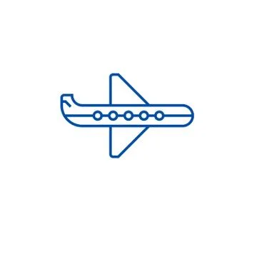 Plane line icon concept. Plane flat  vector symbol, sign, outline illustration. Stock Illustration