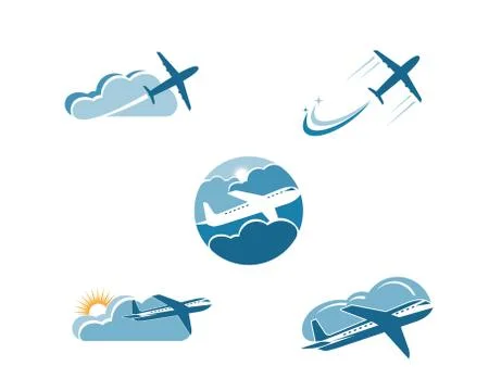 Plane logo vector icon illustration design Stock Illustration