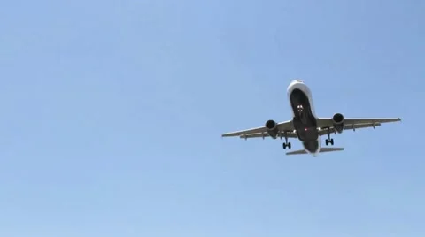 Plane low altitude fly by over park 3 Stock Footage 11188551