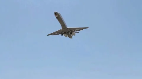 Plane low altitude fly by over park 2 Stock Footage 11188755
