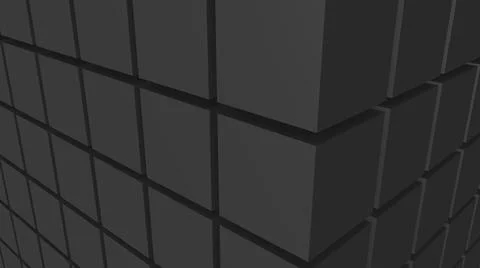 A plane made of secret 3D cubes. Desktop wallpaper. Rendering an image. Stock Illustration