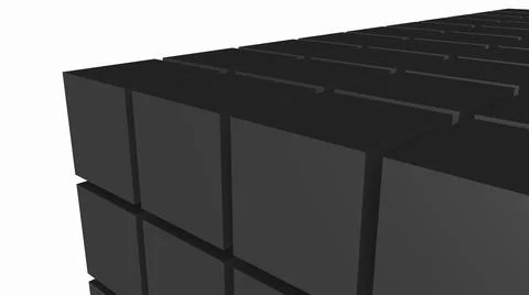 A plane made of secret 3D cubes. Desktop wallpaper. Rendering an image. Stock-Illustration