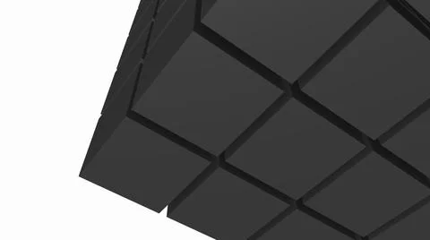 A plane made of secret 3D cubes. Desktop wallpaper. Rendering an image. Stock Illustration