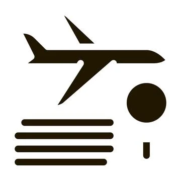 Plane Magnifier Icon Vector Glyph Illustration Stock Illustration