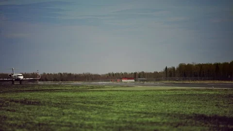 The plane is maneuvering on the ground Stock Footage 97267640