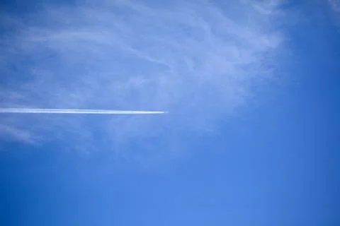 The plane in the middle of the sky Stock Photos
