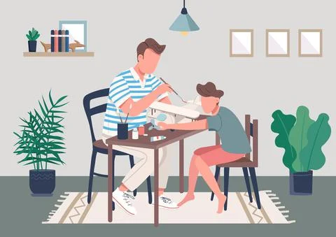 Plane modeling flat color vector illustration Ilustración de archivo