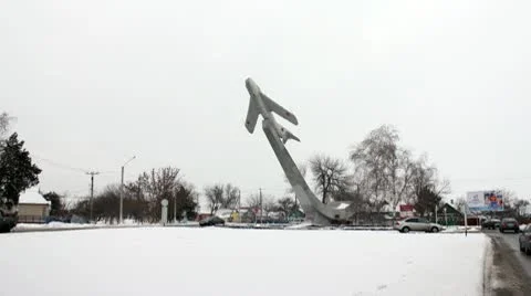 The plane monument motion timelapse Stock Footage 10803359