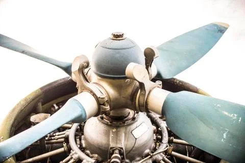 Plane Motor with Propeller 스톡 사진