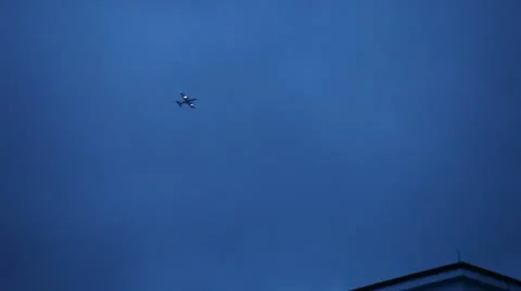 Plane in the night sky 0102 17 Stock Footage 22222280