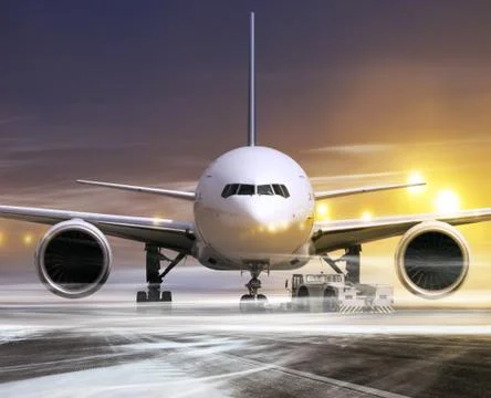 Plane at non-flying weather Stock Illustration
