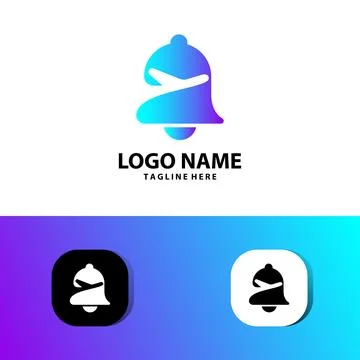 Plane notification logo design vector Illustrazione stock
