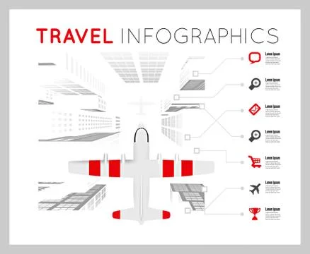 Plane over the city. Stock Illustration