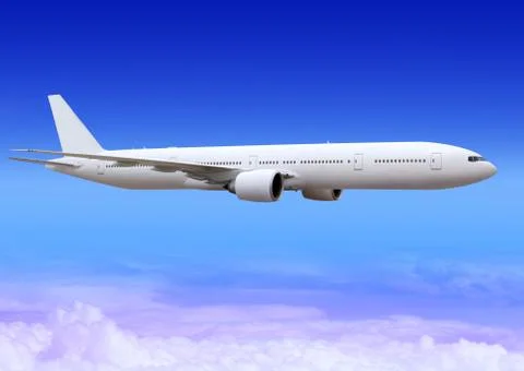 Plane over clouds of aerosphere 스톡 사진