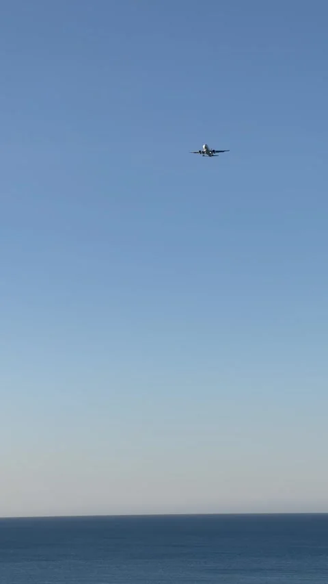 Plane over the Mediterranean Sea Stock Footage 336996179