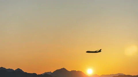 Plane over mountains Stock Footage 151295440