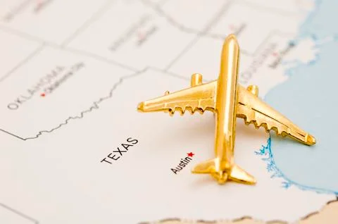 Plane Over Texas Stock Photos
