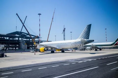 Plane is parked Stock Photos