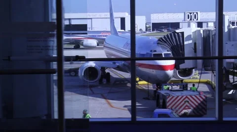 Plane parked2 Stock Footage 972651