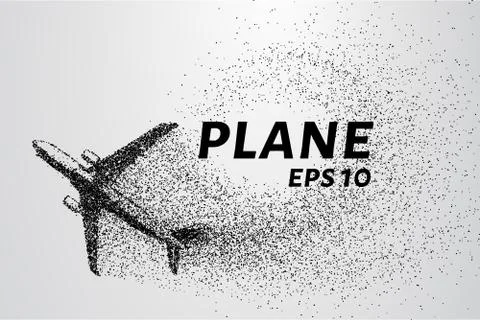 The plane of the particles. The plane climbs and the wind it rips small pie.. Illustrazione stock