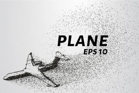 The plane of the particles. The plane climbs and the wind it rips small pie.. Stock Illustration