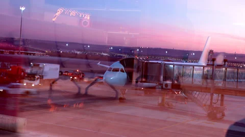 Plane passengers exiting plane Stock Footage 36025931