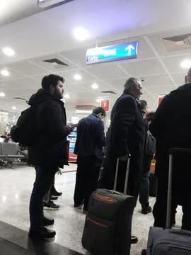 The plane passengers Stock Photos