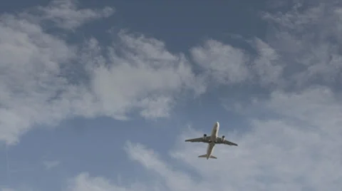 Plane passing by above Stock Footage 32140786