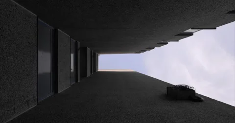 Plane Passing Between Two Tower Blocks 100fps 库存影片 201391042