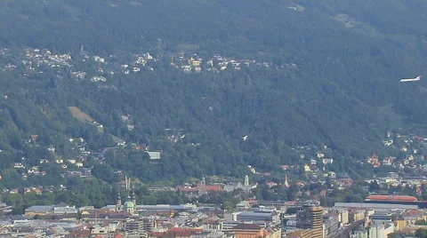 Plane Passing Over Bergisel, Austria Stock-Footage 52195724