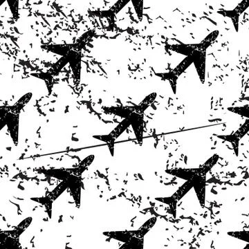 Plane pattern, grunge, monochrome Illustrazione stock