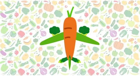 Plane pattern of vegetables and fruit. vector illustration Stock Illustration