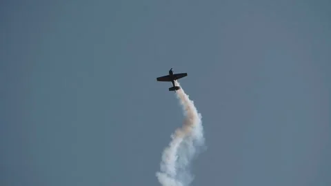 The plane performs a rotation in falling... | Stock Video | Pond5