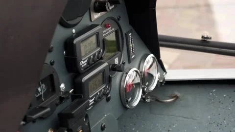Plane pilot panel devices closeup Stock Footage 155410099