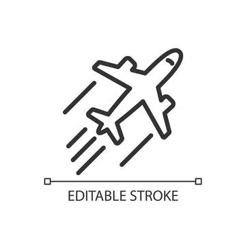 Plane pixel perfect linear icon Illustrazione stock