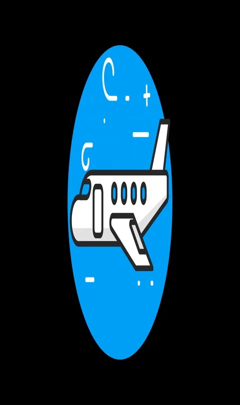 Plane Premium flat icon animated with alpha channel Stock Footage 101584715