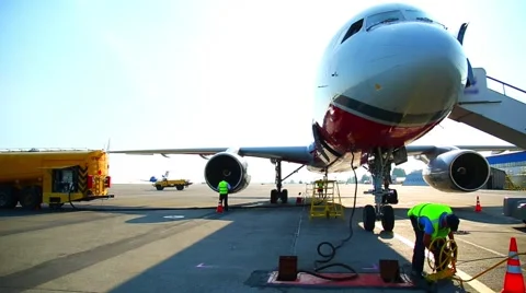 Plane prepares for takeoff Stock Footage 53867062
