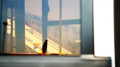 Plane prepares for takeoff Stock Footage 53867069