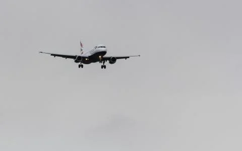 The plane is preparing to land. Foto stock
