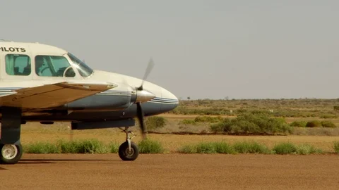 A plane preparing to take off Stock Footage 91378739