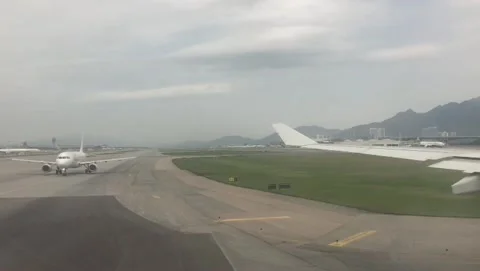 Plane preparing to takeoff Stock Footage 137213308