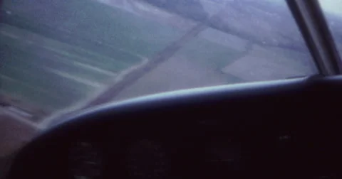 PLane Private View Inside Ouitside Pilot 60s 70s 16mm Stock Footage 46939230