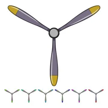 Plane propeller cartoon vector graphic Stock Illustration