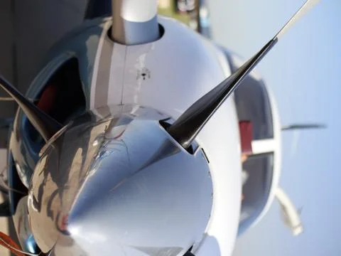 Plane propeller closeup. Stock Photos