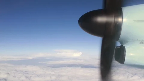 Plane Propeller During Flight Stock Footage 89761762
